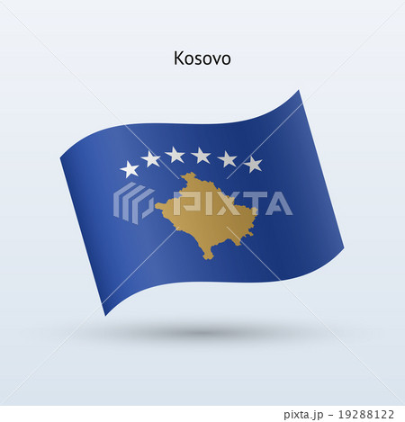 Kosovo flag waving form. Vector illustration. Kosovo flag waving form. Vector illustration. 19288122
