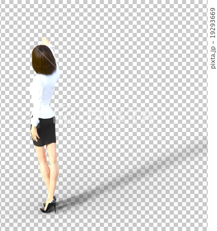 Business woman pointing at the sky perming3DCG Illustration material 19293669