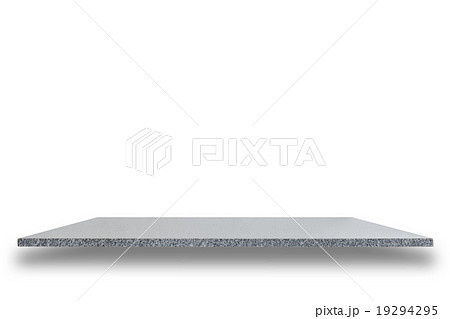 Empty top of natural stone shelves isolated on white background 19294295