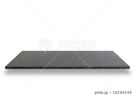 Empty top of natural stone shelves isolated on white background 19294549