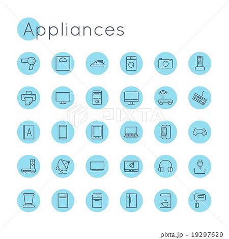 Vector Round Appliances Icons 19297629
