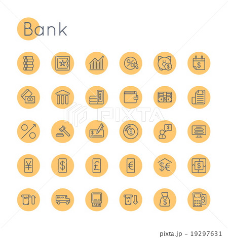 Vector Round Bank Icons Vector Round Bank Icons 19297631