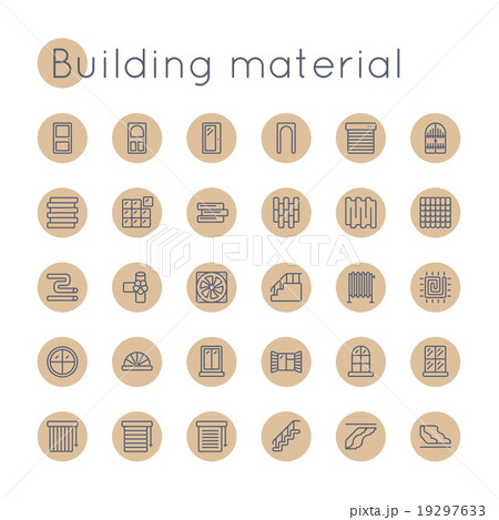 Vector Round Building Material Icons 19297633