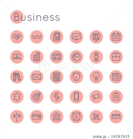 Vector Round Business Icons Vector Round Business Icons 19297635