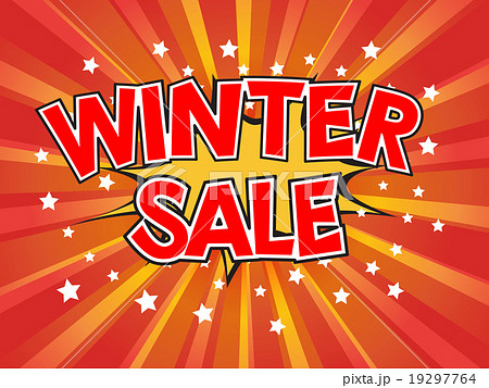 Winter Sale, wording in comic speech bubble on burst background 19297764