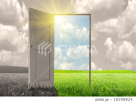 Sun rays and open door Sun rays and open door 19298924