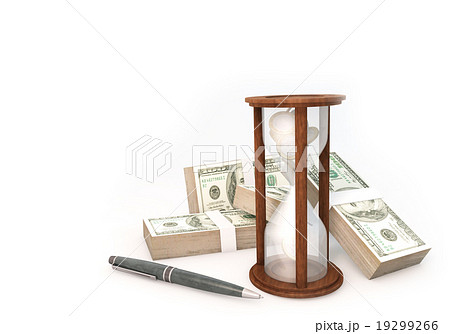 3d rendering Coins Hourglass of Business 19299266