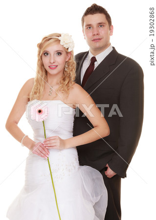 Wedding day. Portrait happy couple bride and groom Wedding day. Portrait happy couple bride and groom 19302868