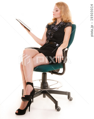 Elegant woman with tablet pc computer touchpad. Elegant woman with tablet pc computer touchpad. 19303014