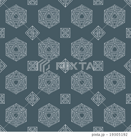 hand drawn polyhedrons seamless pattern. hand drawn polyhedrons seamless pattern. 19305192