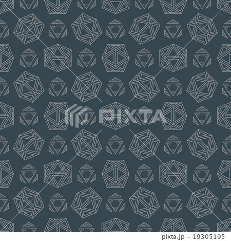 hand drawn polyhedrons seamless pattern. hand drawn polyhedrons seamless pattern. 19305195
