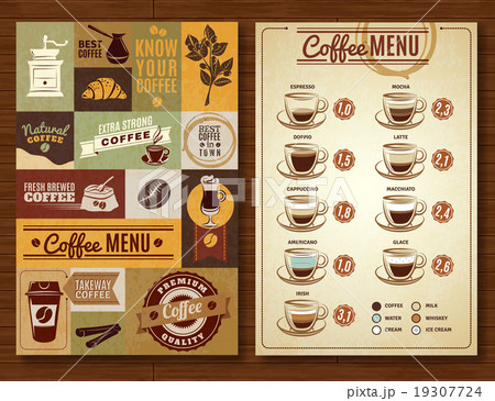 Vintage Coffee Menu 2 banners Board Vintage Coffee Menu 2 banners Board 19307724