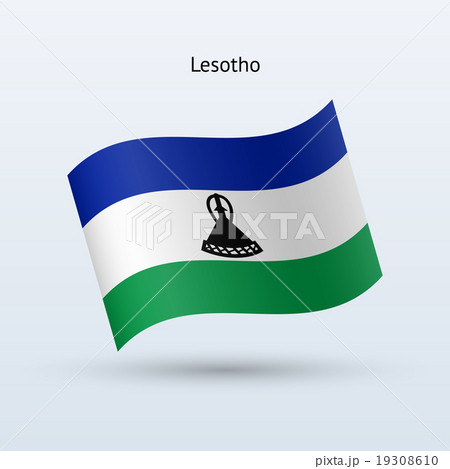 Lesotho flag waving form. Vector illustration. 19308610