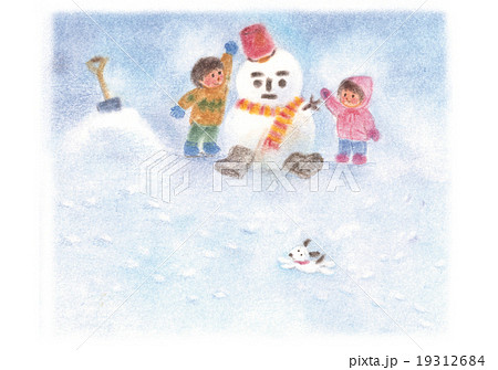 昭和の子供たち　雪だるま 19312684