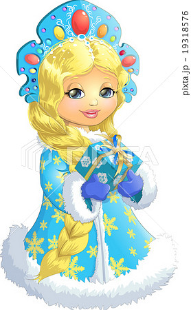 Beautiful Snow Maiden on a white background 19318576