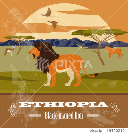 Ethiopia  landmarks. Retro styled image 19320212