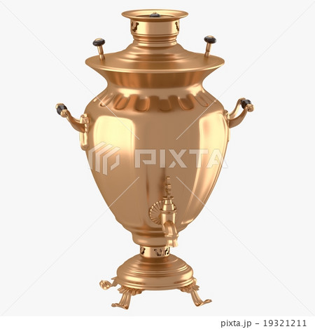 Decorated samovar with black handles 19321211