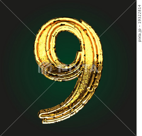 9 vector golden letter 9 vector golden letter 19322814