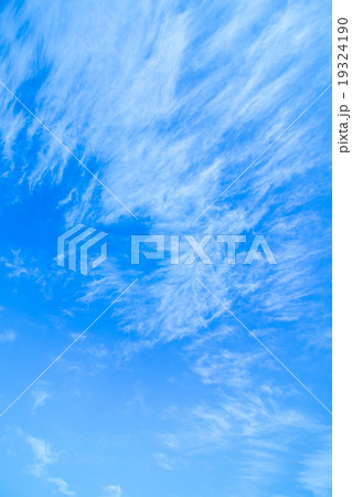 冬の空　白い雲と青い空　背景素材　コピースペース　文字スペース　巻雲　筋雲　すじ雲 19324190