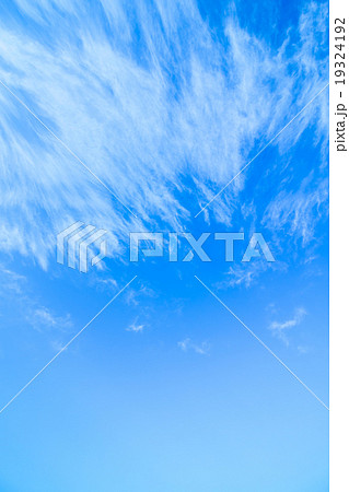 冬の空　白い雲と青い空　背景素材　コピースペース　文字スペース　巻雲　筋雲　すじ雲 19324192