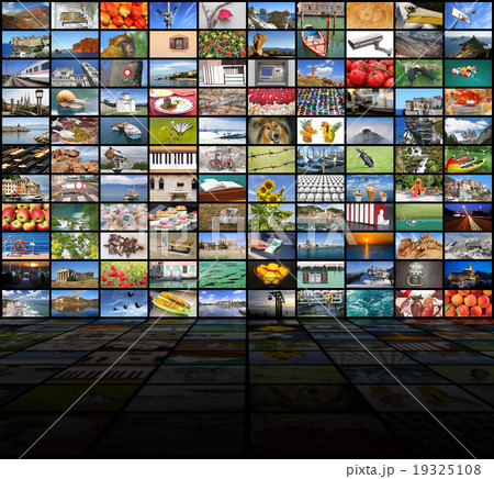 Big video wall of the TV screen 19325108