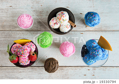 Top view different flavor ice cream 19330794