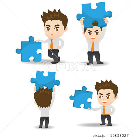 Business man hold puzzle Business man hold puzzle 19333027