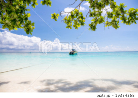Blur of beautiful crystal clear sea and white sand 19334368