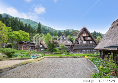 Historical Japanese Village Shirakawago in spring Historical Japanese Village Shirakawago in spring 19334529