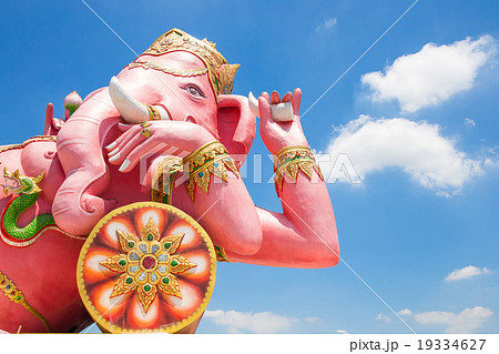 Beautiful Ganesh statue on blue sky  19334627