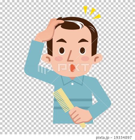 白髪に驚く男性 白髪に驚く男性 19334897