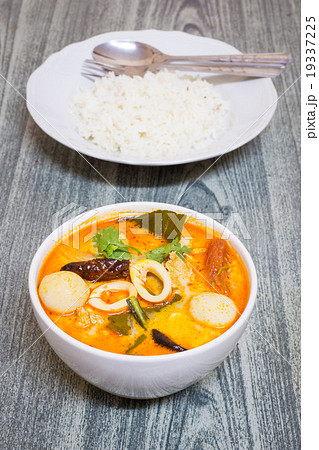 Tom Yum Kung-Thai spicy soup with Thai Rice Tom Yum Kung-Thai spicy soup with Thai Rice 19337225