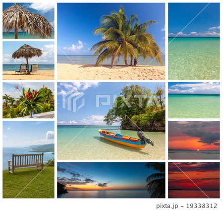 Collage of beach holiday scenes Collage of beach holiday scenes 19338312