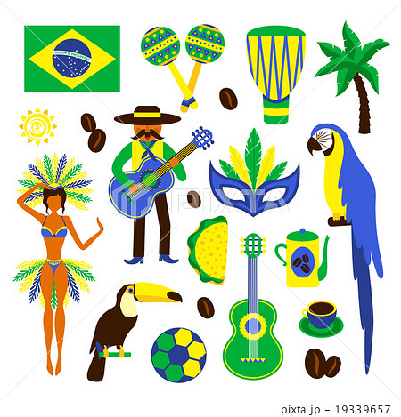 Brazil Decorative Setのイラスト素材