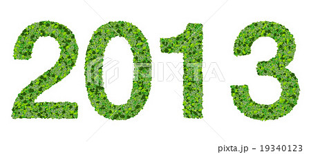 Year 2013, date made from green leaves isolated on Year 2013, date made from green leaves isolated on 19340123