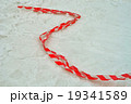 red stripped pvc cord on the snow. 19341589