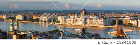 Budapest parliament in the sunset lights 19341909