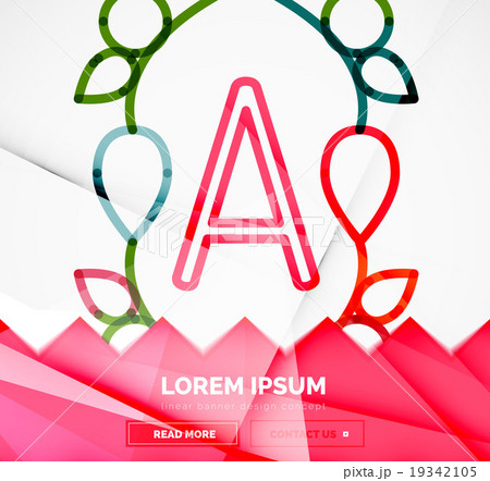 Abstract geometric linear hipster floral icon 19342105