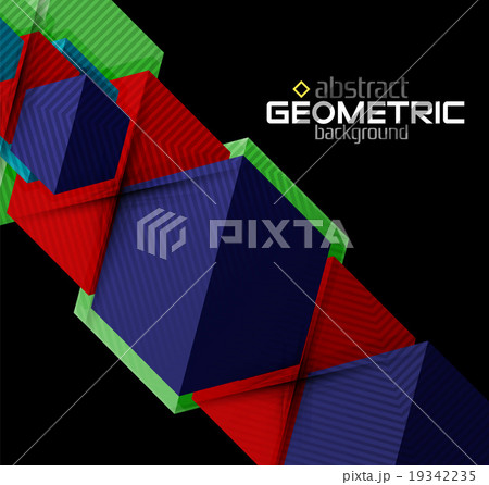 Vector color geometric shapes on black background Vector color geometric shapes on black background 19342235
