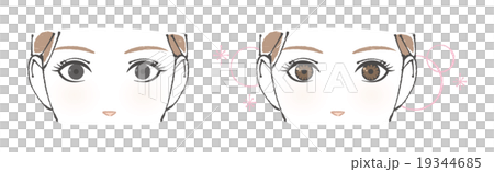 カラコンビフォーアフターイラスト 19344685