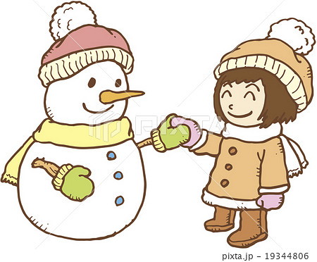 スノーマンと女の子 19344806