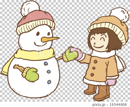 スノーマンと女の子 19344806