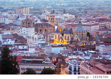 Top view of Granada in twilight Top view of Granada in twilight 19346700