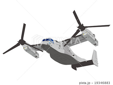 飛行中のオスプレイ左向きのイラスト素材