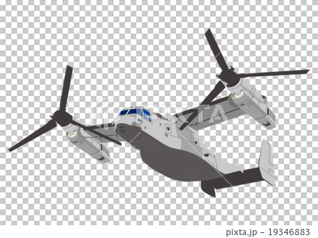 飛行中のオスプレイ左向きのイラスト素材