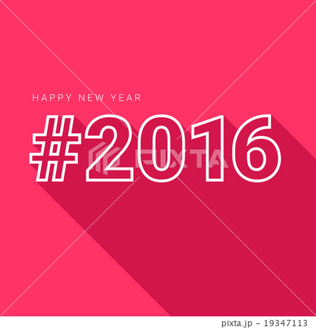 HAPPY NEW YEAR #2016 with hashtag sign 19347113