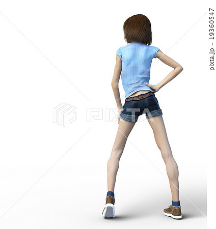 スポーティーなファッションの若い女性 Perming3dcgイラスト素材のイラスト素材