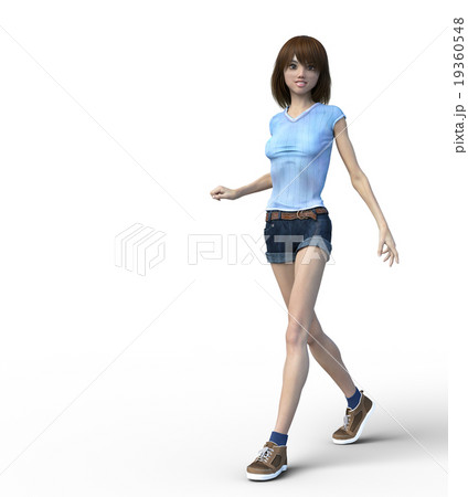 スポーティーなファッションの若い女性 Perming3dcgイラスト素材のイラスト素材