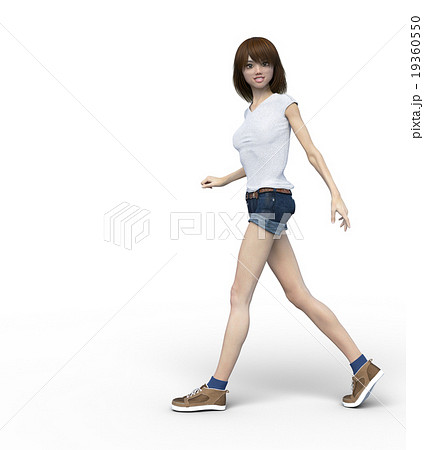 スポーティーなファッションの若い女性 Perming3dcgイラスト素材のイラスト素材