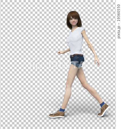 運動時尚年輕女子perming3DCG插圖素材 19360550
